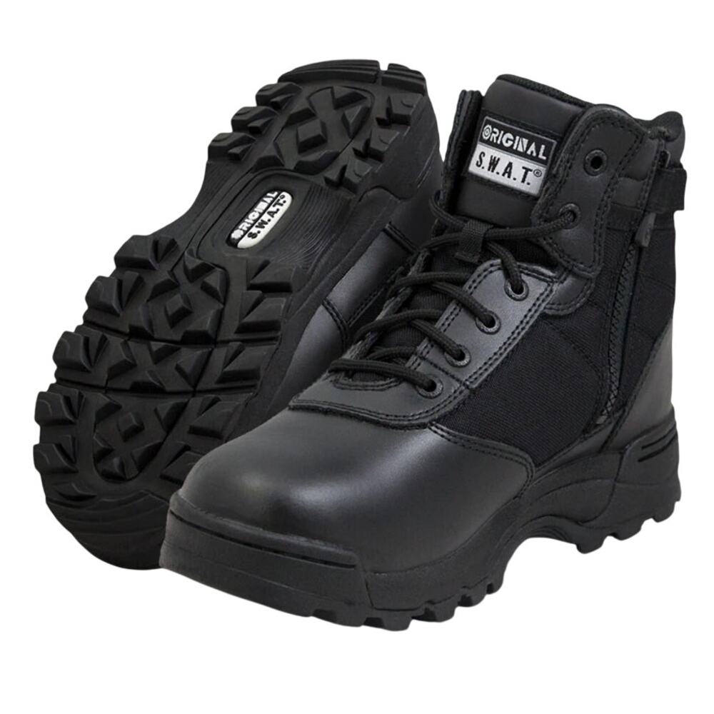 Original S.W.A.T. Mens Classic 6" Boots US 15 Wide Black Side-Zip SR NIB